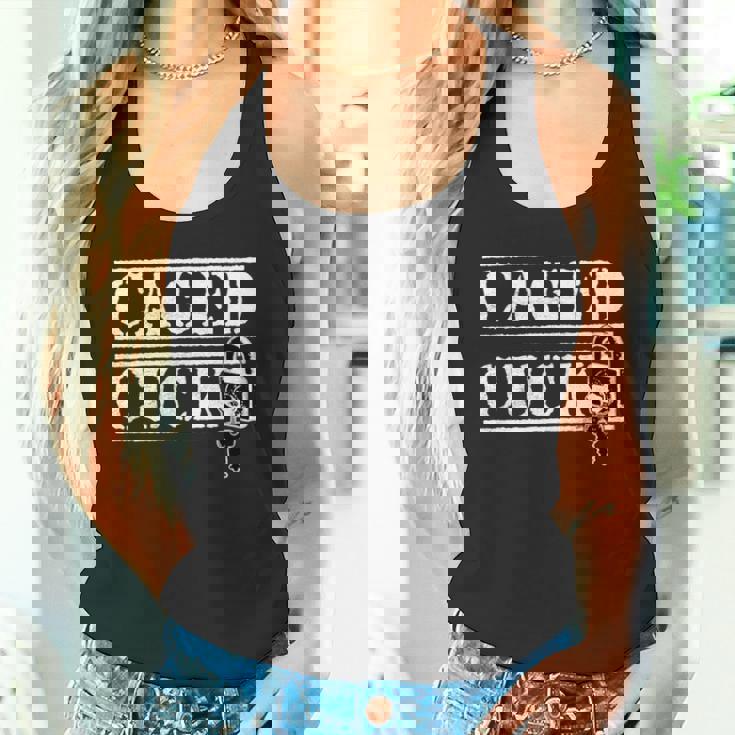 ケージドされた従順なコック、フェムドム カッコド 男性 貞操プレイ 長袖tシャツ タンクトップ