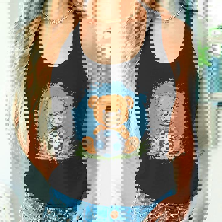 サッカーボール付きのかわいいテディベア タンクトップ