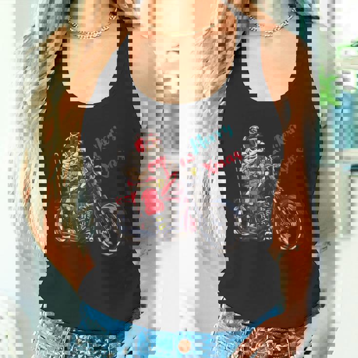 サンタクロース 面白い バイク イラスト メリー クリスマス パロディ イラスト タンクトップ