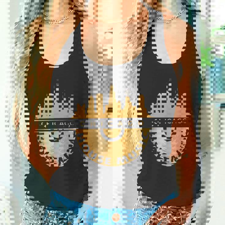 シカゴハウスミュージックシティスケープビニールレコードレイブテクノ Edm タンクトップ