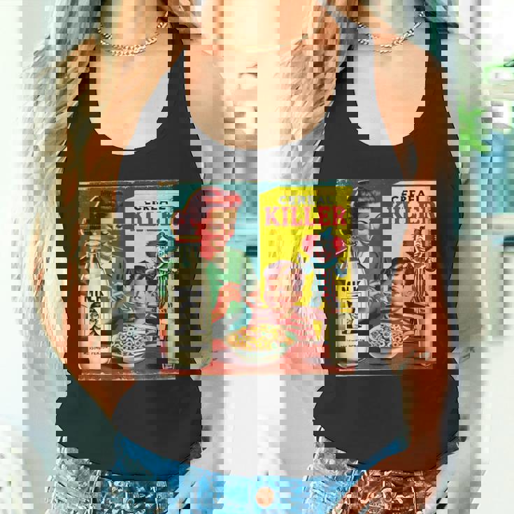 シリアルシリアルキラー音声しゃれミッドセンチュリー広告ユーモア タンクトップ