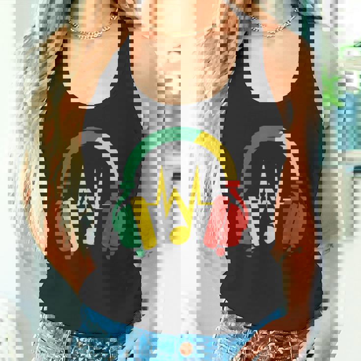 ジャマイカの国旗の色のデザインでレゲエの雰囲気を表現 タンクトップ