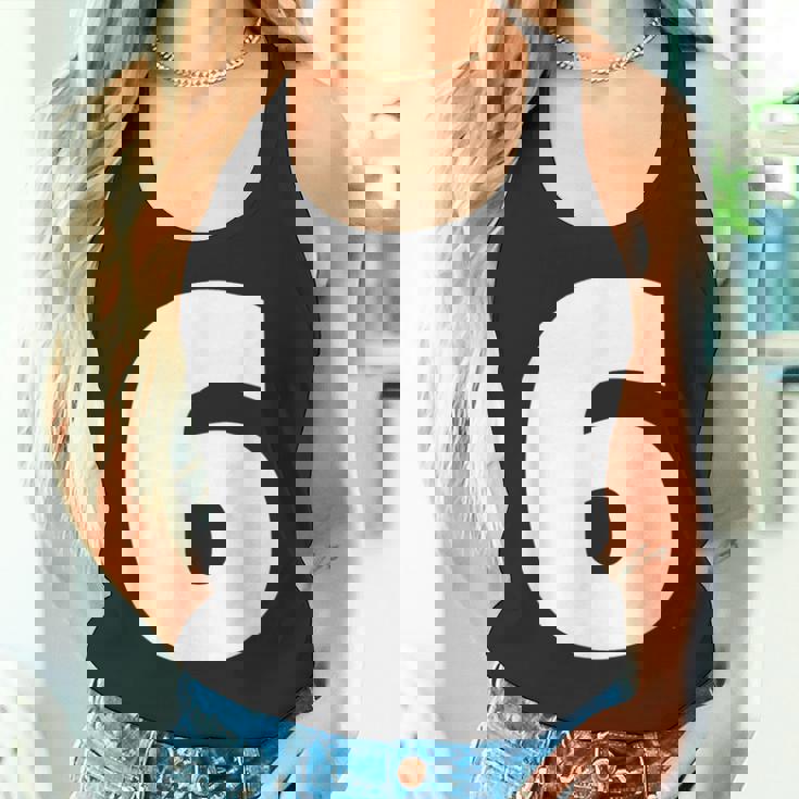 タイポグラフィ 太字表示 6番 数字 6 タンクトップ