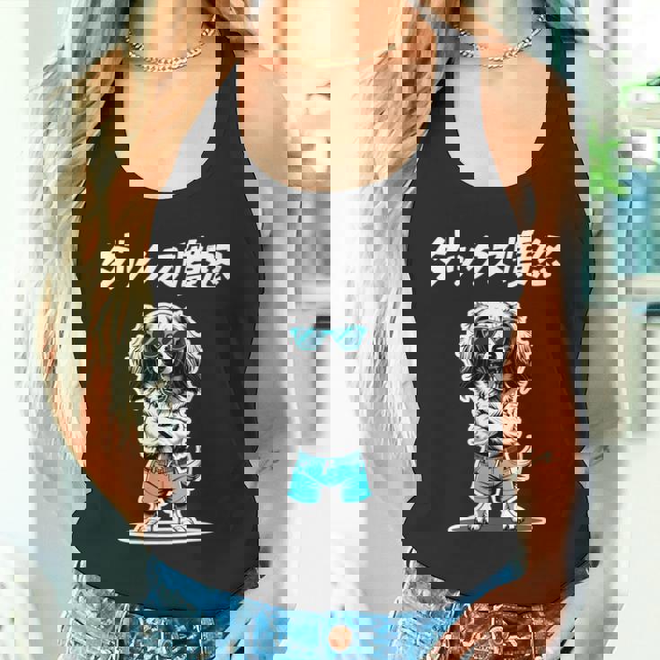 ダックス憤怒 ダックスフンド グッズ 犬 おもしろ 面白い ダジャレ 親父ギャグ 長袖tシャツ タンクトップ