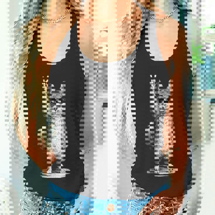 チンチラ ロックミュージック レトロ ヴィンテージ ペット愛好家 タンクトップ