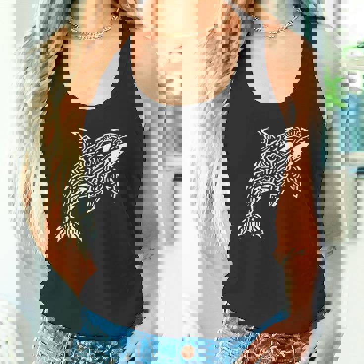 トライバル シャチ クジラ ハワイアン マオリ タトゥー オーシャン アート デザイン タンクトップ