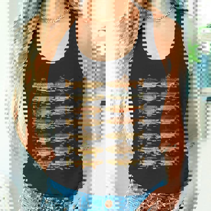 トラウト魚種種釣りギフト タンクトップ