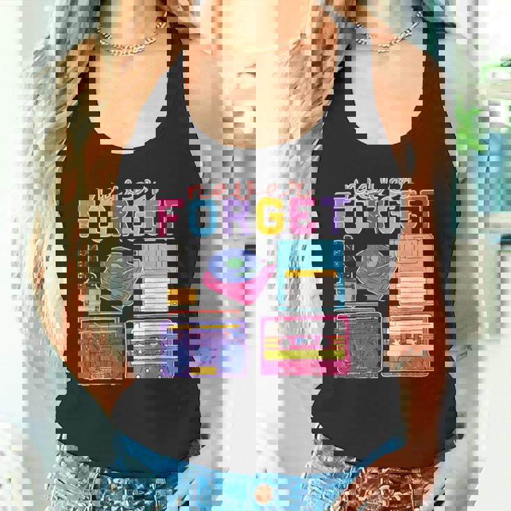 ネバーフォーゲット カセットテープ フロッピーディスク オールドスクール レトロ タンクトップ