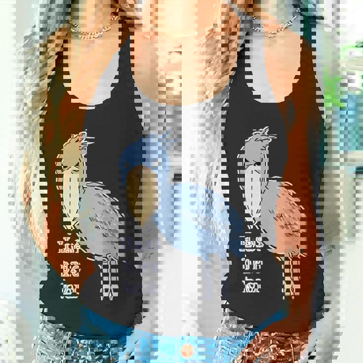 ハシビロコウさん『ビッグ プリント』青い鳥【どうぶつフレンズ】ゆるくて かわいい 動物園 長袖tシャツ タンクトップ