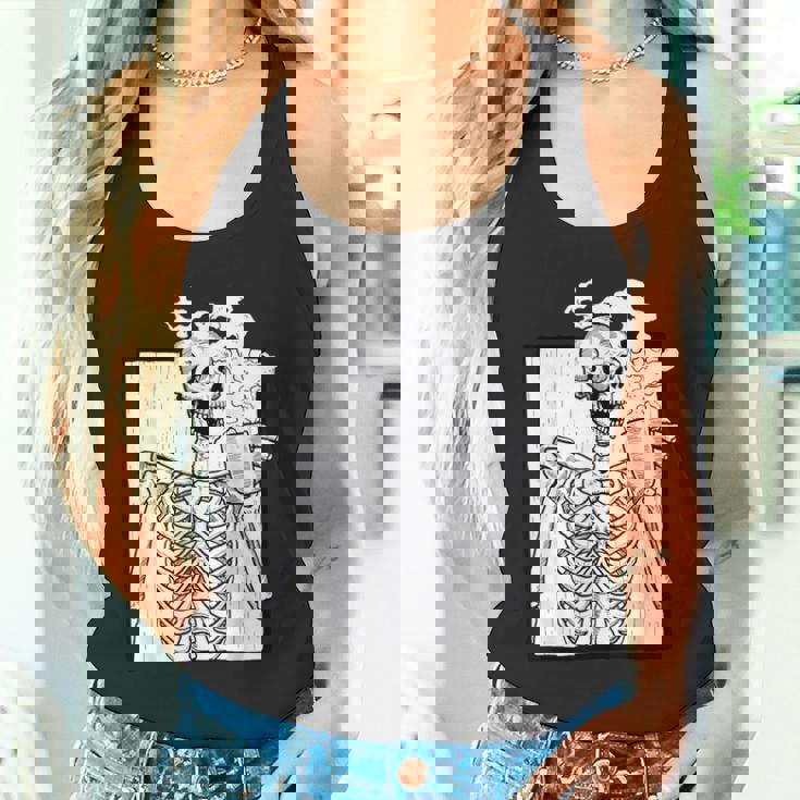 ハロウィーン コーヒー ドリンク スケルトン コーヒースカル タンクトップ