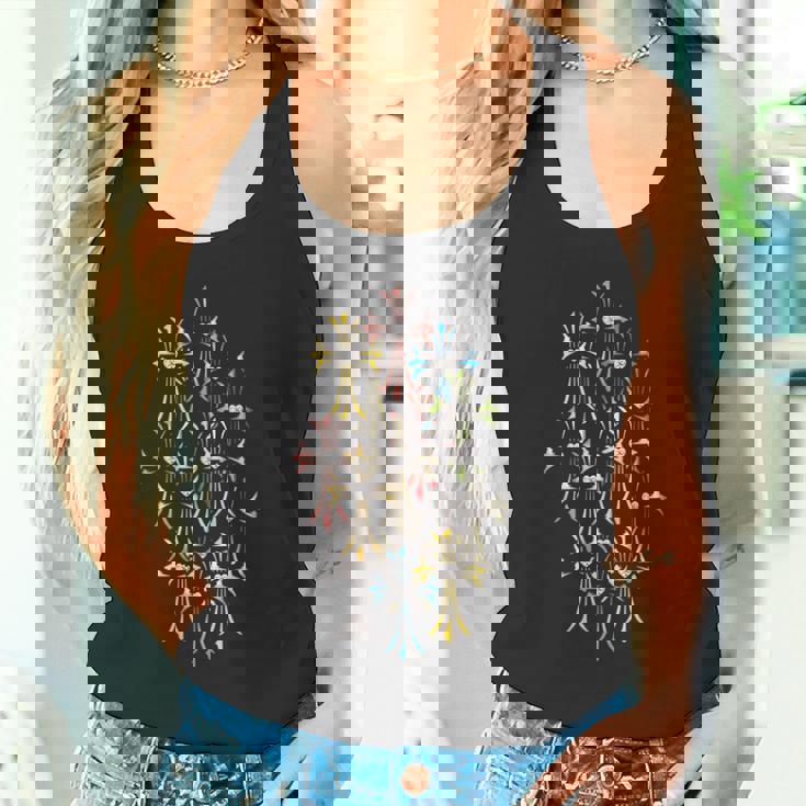 ハート ダイヤ クロス カラフル バリエーション 長袖tシャツ タンクトップ