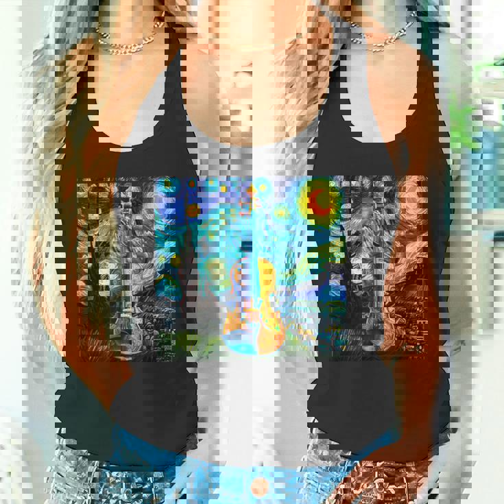 バイオリン 楽器 面白いtシャツ ゴッホ 星月夜 かわいい メンズ 子供 おもしろ 服 グッズ ネタ 音楽 タンクトップ