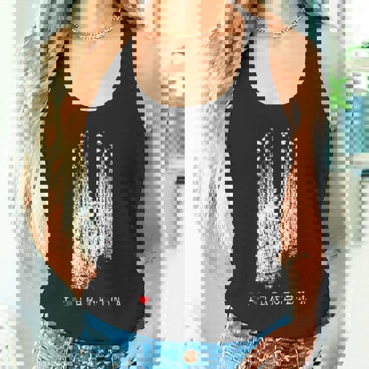 バルセロナ サグラダファミリア ヴィンテージ スパニッシュ I Love Barcelona タンクトップ