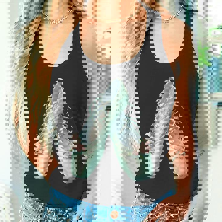 バレリーナガール ミントグリーン ダンス バレエ水彩画 タンクトップ