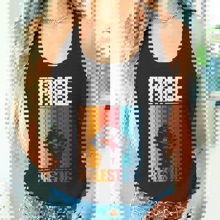 パレスチナ人のためのフリーパレスチナのレトロなビンテージデザイン 長袖tシャツ タンクトップ