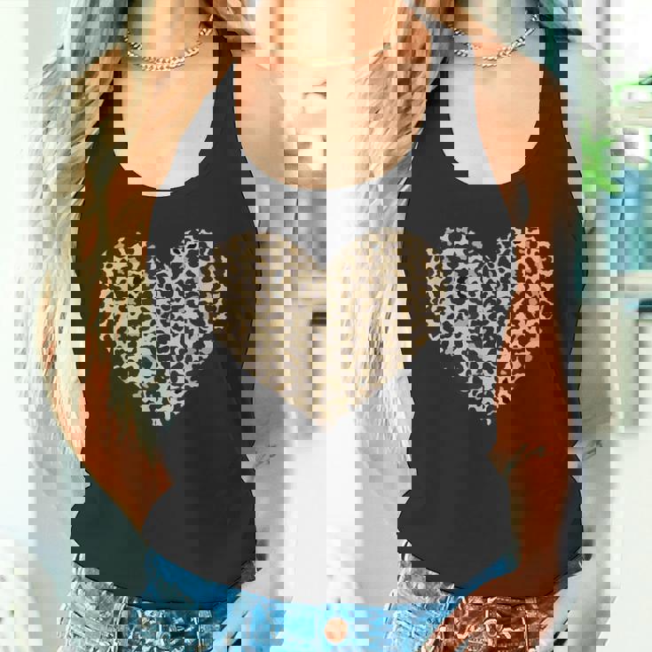 ヒョウ柄ハートソフトベージュ タンクトップ