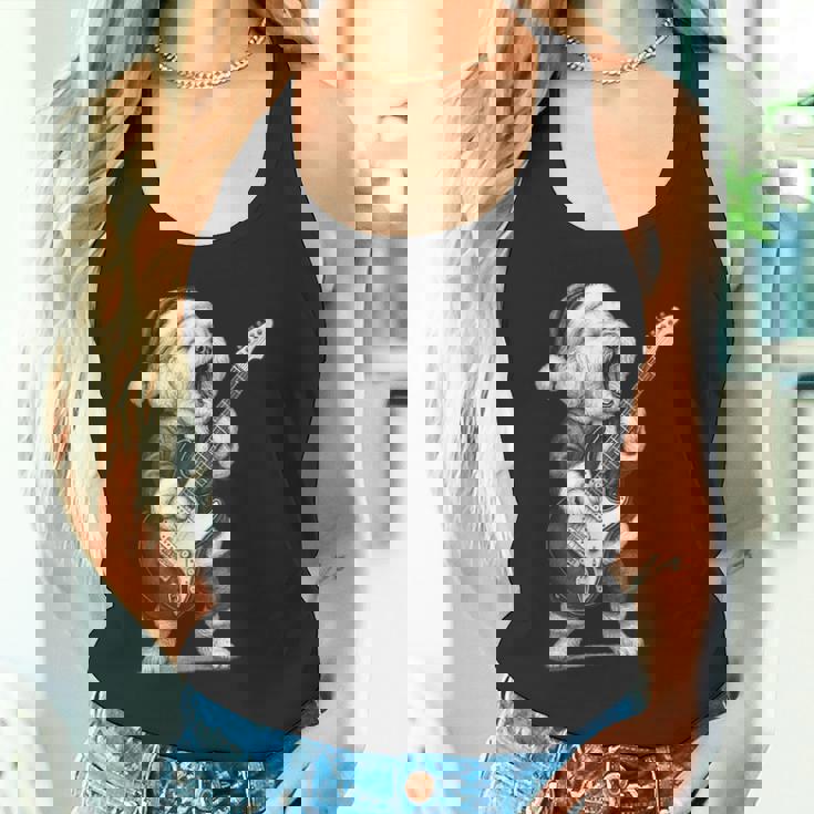 ビション・フリーゼ ギターを弾く クリスマス 犬好き タンクトップ