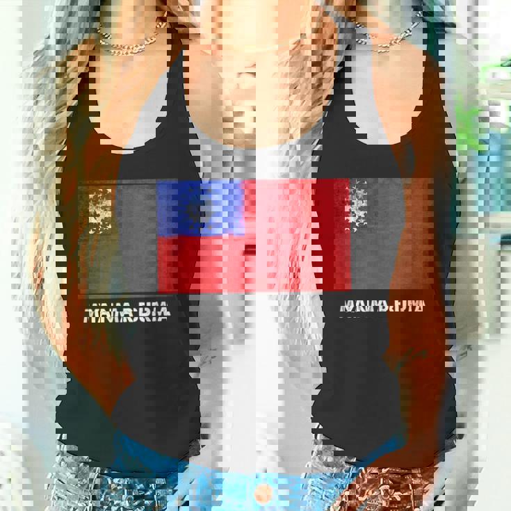 ビルマのミャンマー国旗 タンクトップ