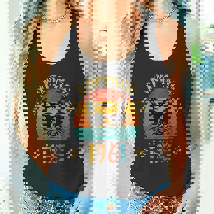 ビンテージファニーキャットシャツ 誕生日プレゼント 1961 メンズ レディース 65歳 タンクトップ