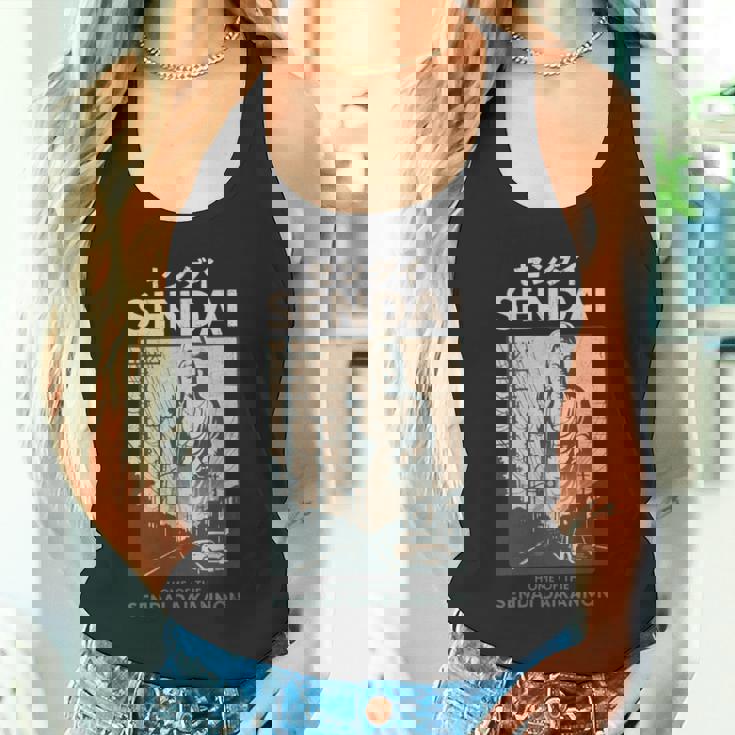 ビンテージ仙台大観音日本観光ポスター 長袖tシャツ タンクトップ