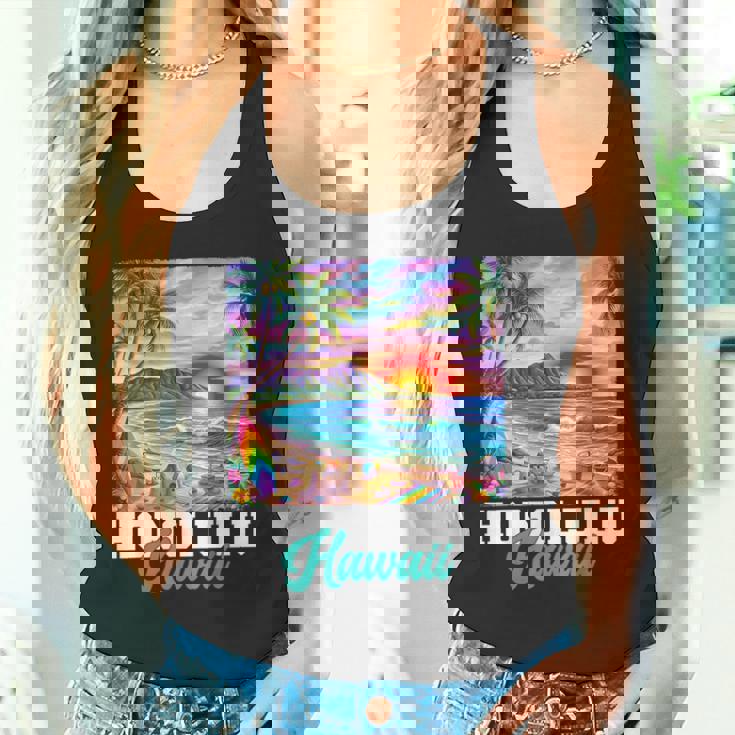 ホノルル ハワイ ハワイアン 波 ビーチ 夏 サーフィン レトロ タンクトップ