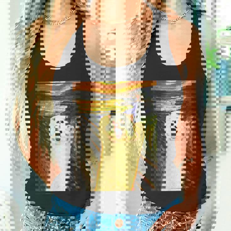 ポメラニアン 面白いtシャツ 犬 ムンクの叫び かわいい メンズ 子供 おもしろ 服 グッズ ネタ わんこ タンクトップ