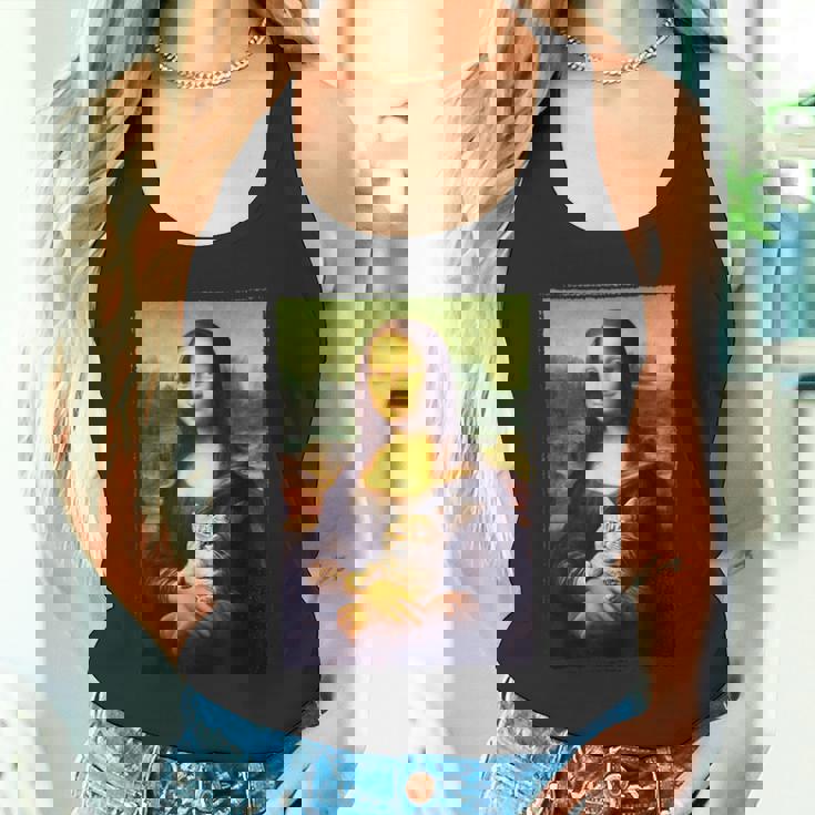 モナリザ と 猫 美術 教師 絵画 と 猫 恋人 タンクトップ