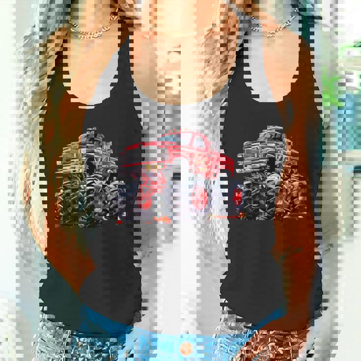 モンスタートラック 幼児用 キッズ レトロ ヴィンテージ モンスタートラック タンクトップ