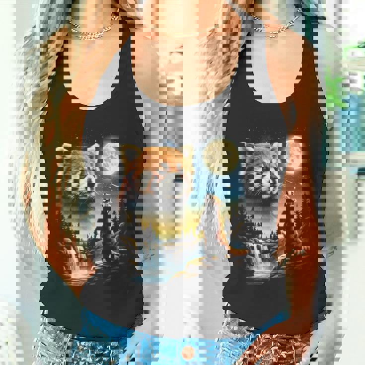 レッサーパンダ ハウリング トゥ ザ ムーン ミーム おもしろ 90年代 レッサーパンダ タンクトップ