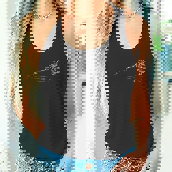 レトロなフライフィッシングフライロッド タンクトップ