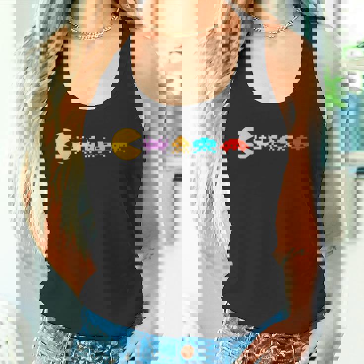 レトロヴィンテージ80年代アーケードゲームインベーダーマッシュアップ タンクトップ