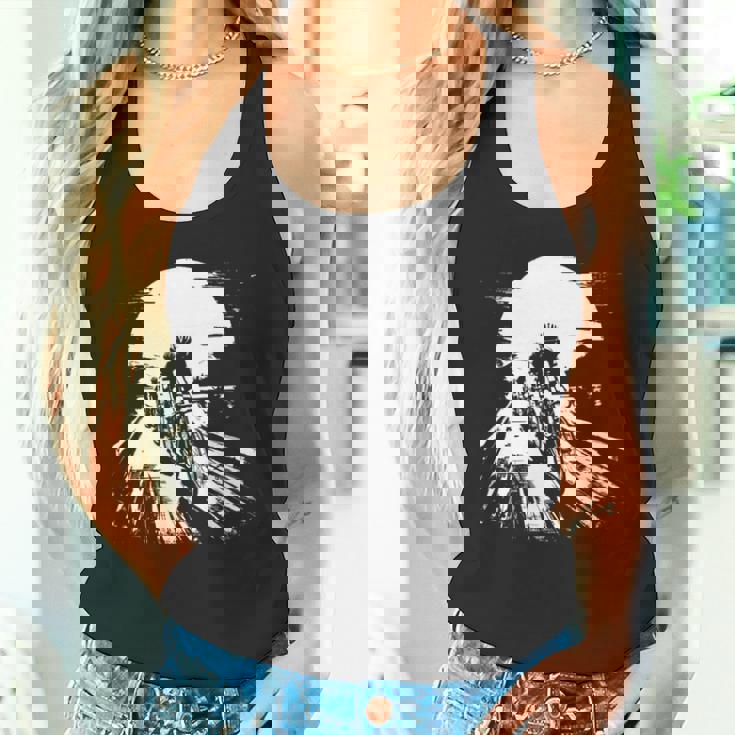 レーシング・サイクリスト、バイカー・サイクリズムを描く 長袖tシャツ タンクトップ