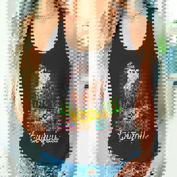 ロングライブ カウグール ウエスタンゴースト 乗馬馬 ハロウィン タンクトップ