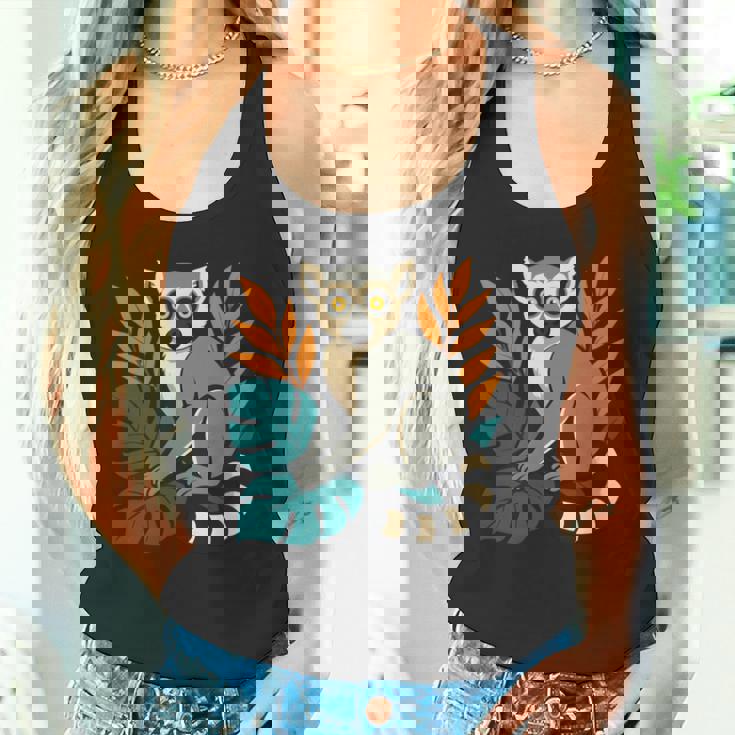 ワオキツネザル 長袖tシャツ タンクトップ