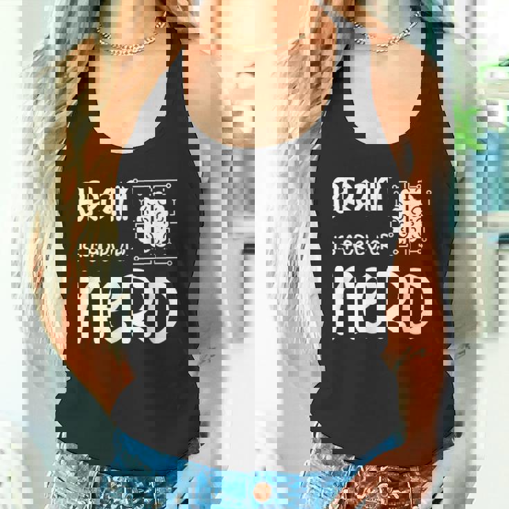 ヴィンテージ NERDファレル Brain Is Forever Nerd ギフトアイデア タンクトップ