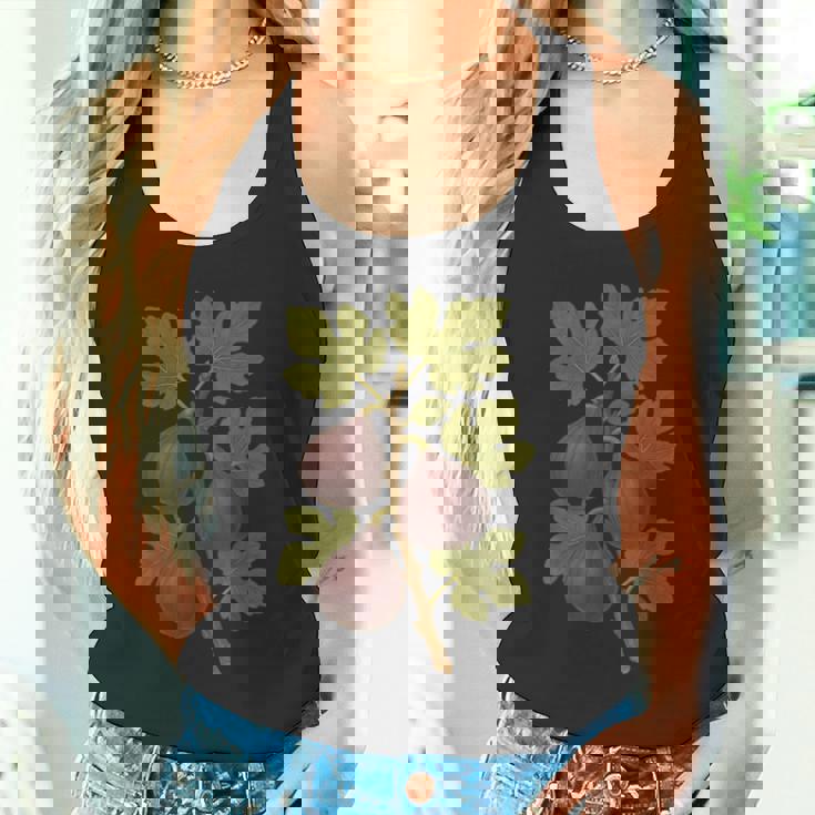 ヴィンテージ ボタニカル イチジク 自然 フルーツ アートプリント タンクトップ