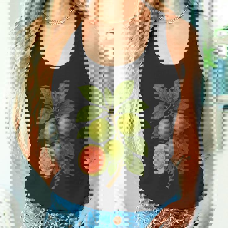 ヴィンテージ ボタニカル グアバ 自然 フルーツ アートプリント タンクトップ