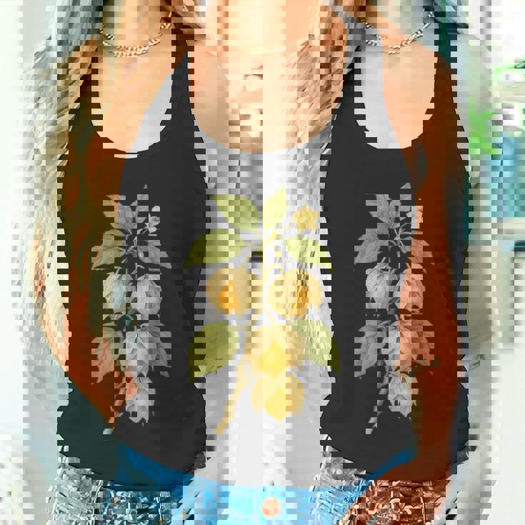 ヴィンテージ ボタニカル サイサリス 自然 フルーツ アートプリント タンクトップ