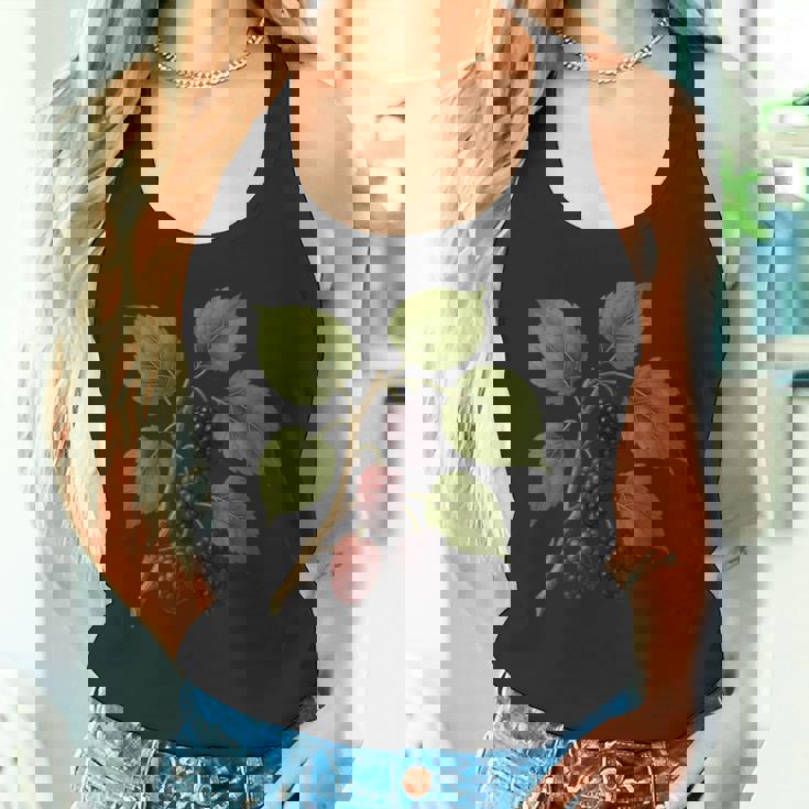 ヴィンテージ ボタニカル 桑 自然 フルーツ アートプリント タンクトップ