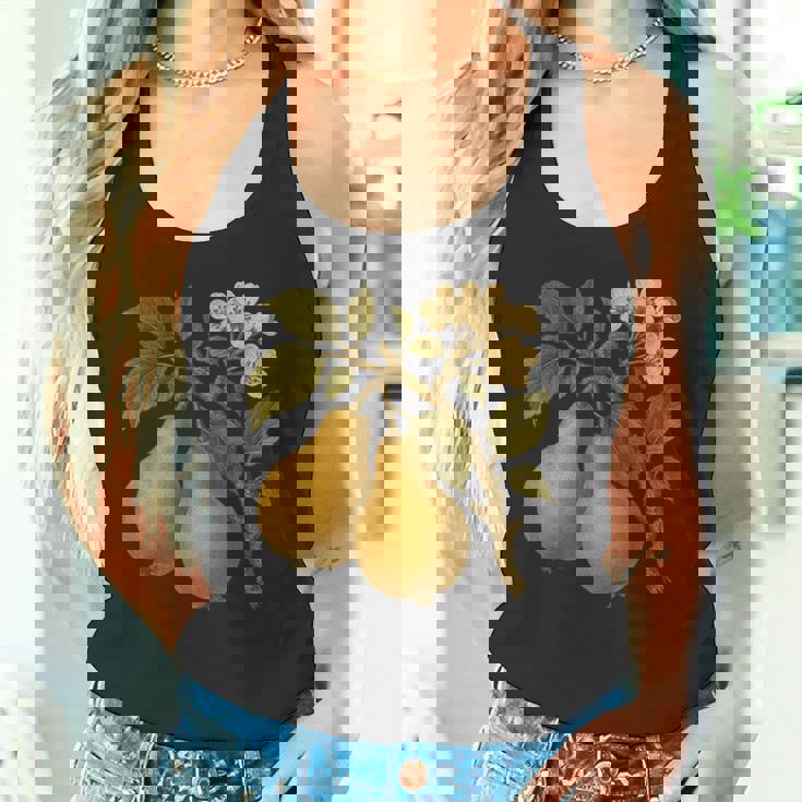 ヴィンテージボタニカル梨アートプリント タンクトップ