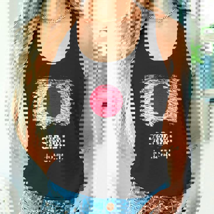 仙台ジャパン 休暇お土産 日本国旗 アンティーク調 タンクトップ