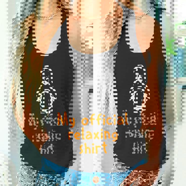 公式ペンギンリラックスタイムジョークミニマル癒し タンクトップ