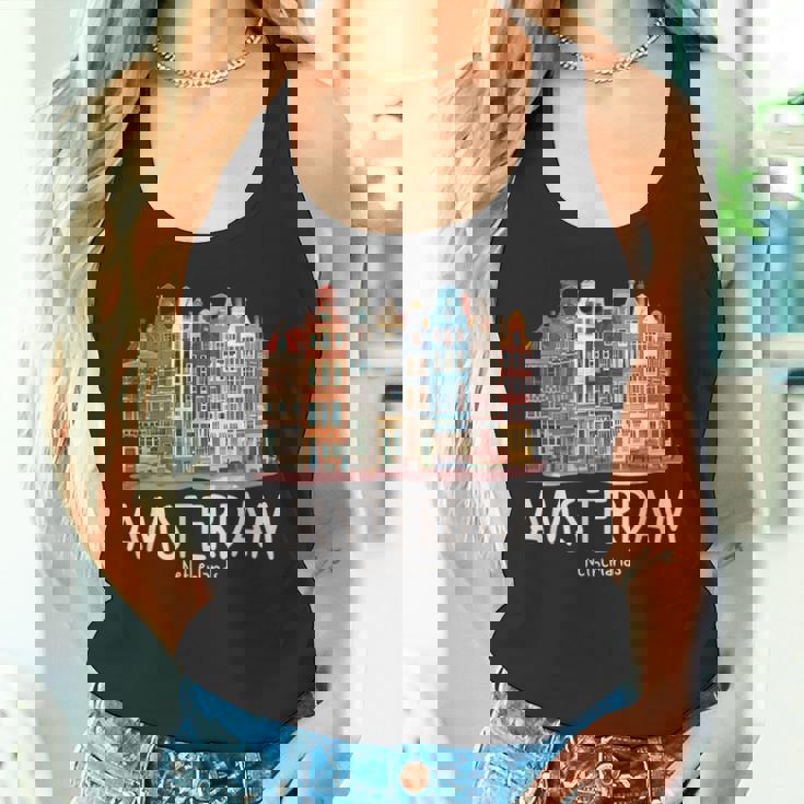 夜のアムステルダム-オランダオランダ-アムステルダム タンクトップ