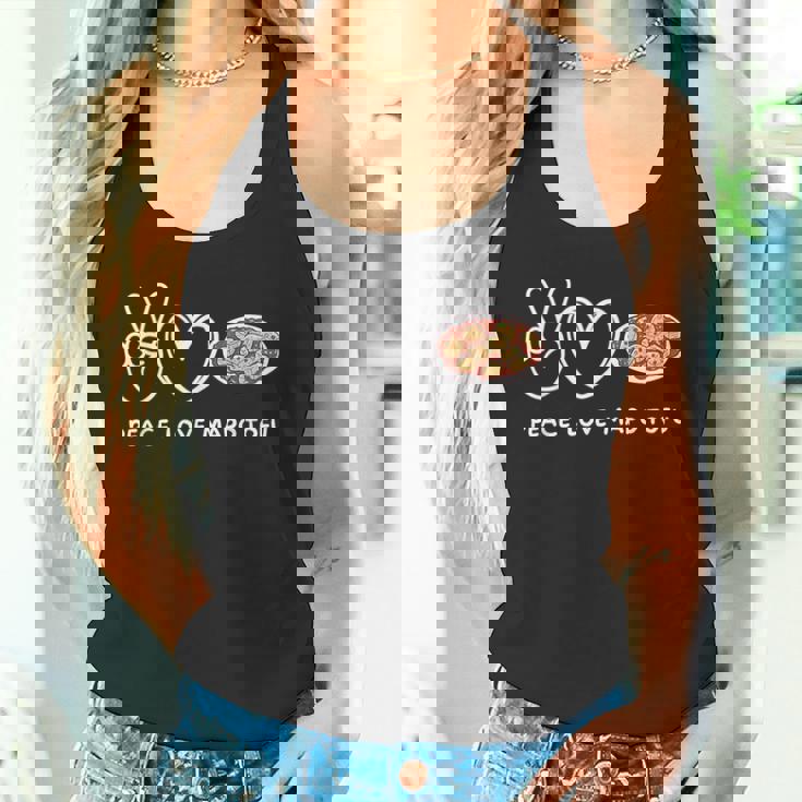 平和 愛 麻婆豆腐 レトロ 麻婆豆腐好き 食べ物好き タンクトップ