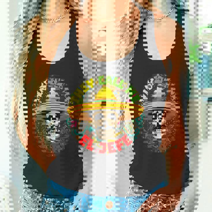 彼らは私をエルジェフェファニースケルトンメキシカンカラベラと呼んでいます タンクトップ