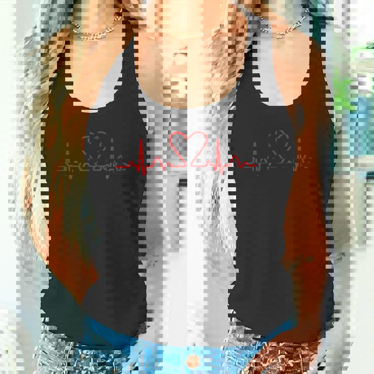 心臓のライン ハートパルス心電図 タンクトップ