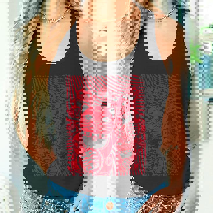 招き猫カワイイラッキーキャット日本のレトロなヴィンテージスタイル タンクトップ