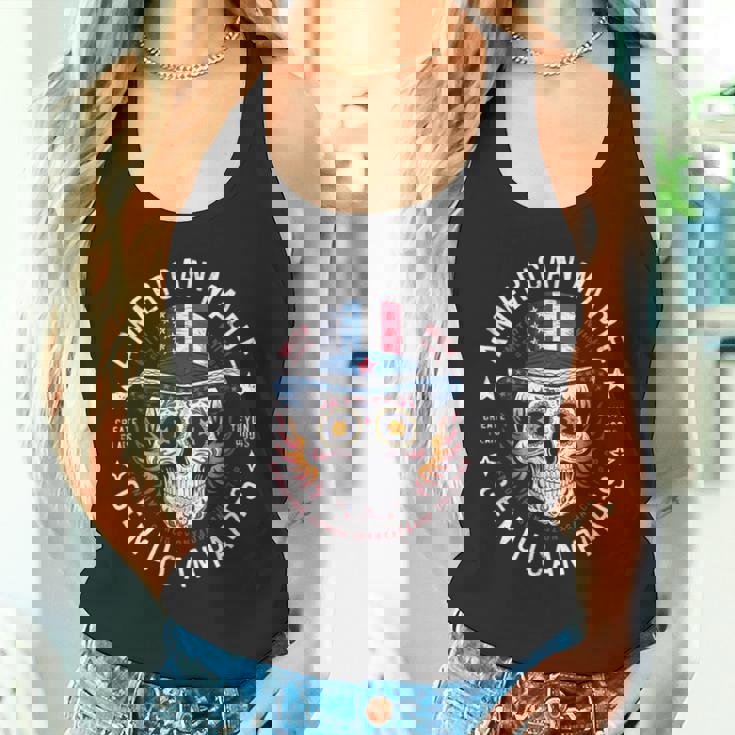 本物のメキシカンパーツを使用したアメリカ製スカル。 タンクトップ