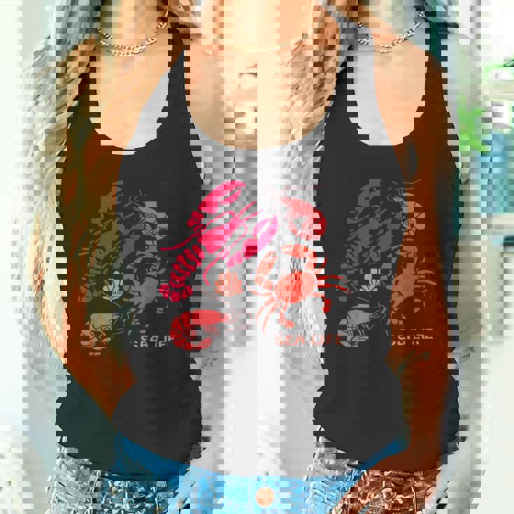 海洋生物、ロブスター、カニ、エビ、カミ、海洋、シーフード タンクトップ