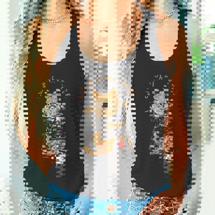 猫 おもしろ バイク オートバイ ねこ ライダース バイカー 面白い ネコ 長袖tシャツ タンクトップ